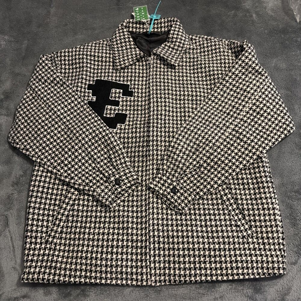 Medium Editorial Department Black And White Houndstooth Versatile Jacket